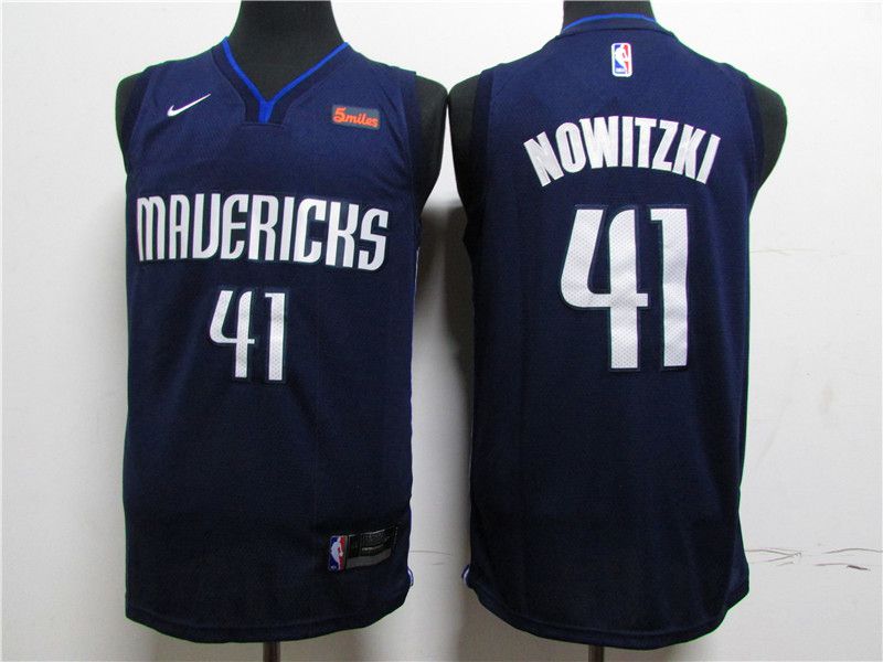 Men Dallas Mavericks 41 Nowitzki Blue Game Nike NBA Jerseys